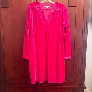 See and Be Seen Pink Velvet Dress pockets Size Small